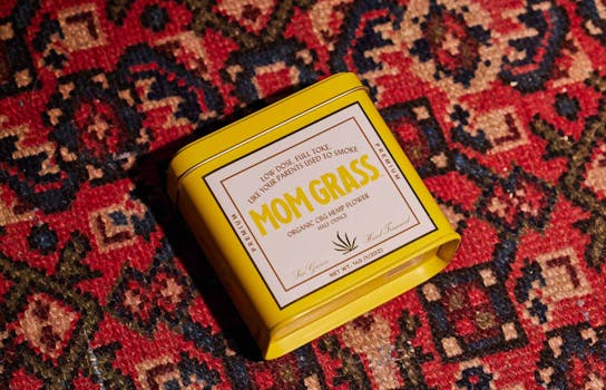 Yellow Tin Can with Hemp Flowers